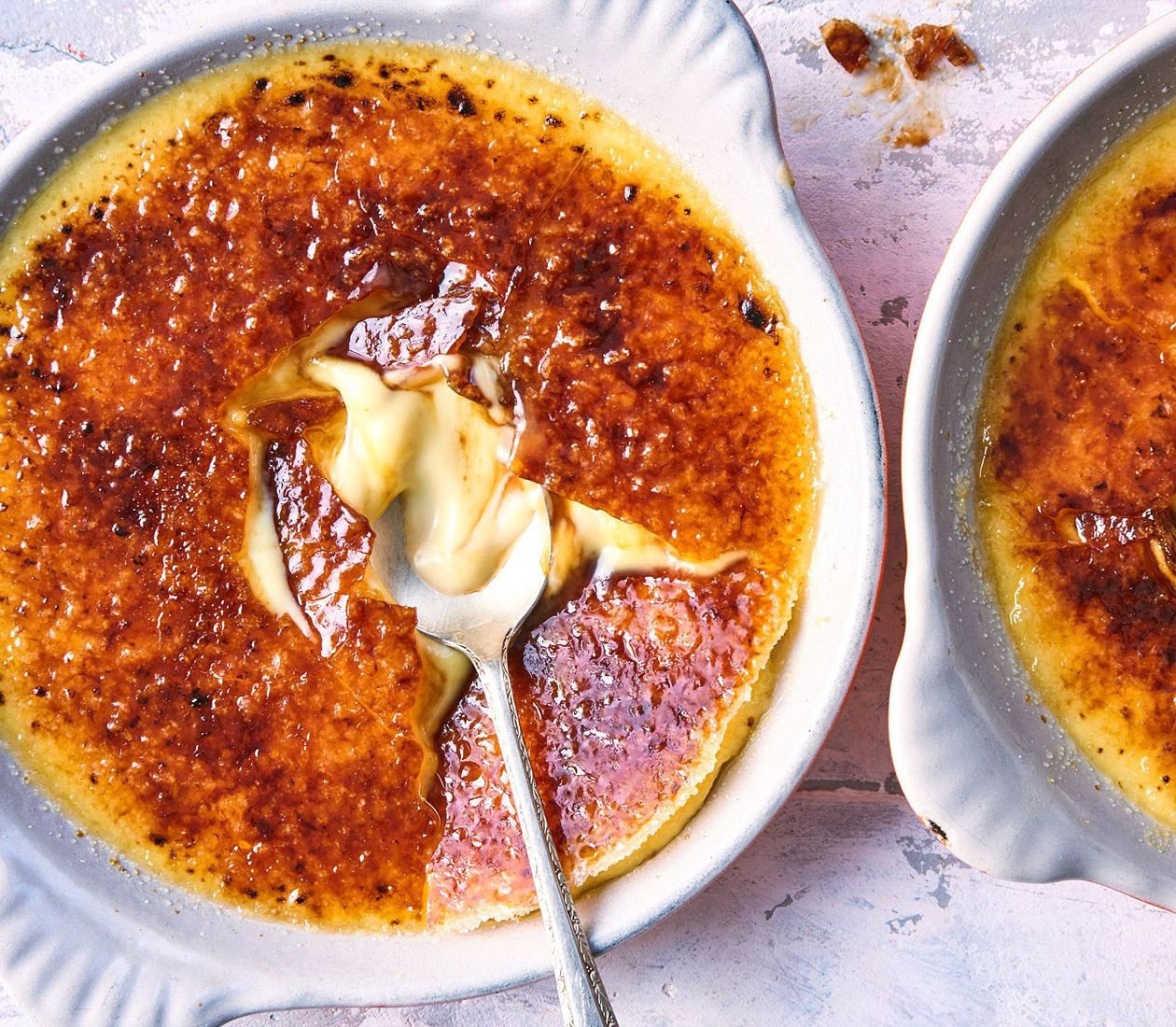 Crème Brûlée with Raspberry Compote
